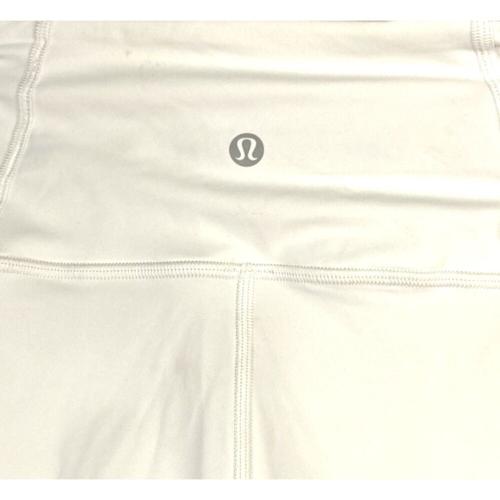 Lululemon Run Smoothly Crop Leggings 23" Nulux White Size 4 Stretch Yoga